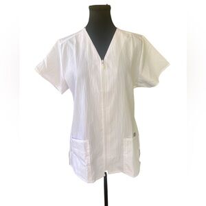 Four-Stretch White Scrub Top GUC M